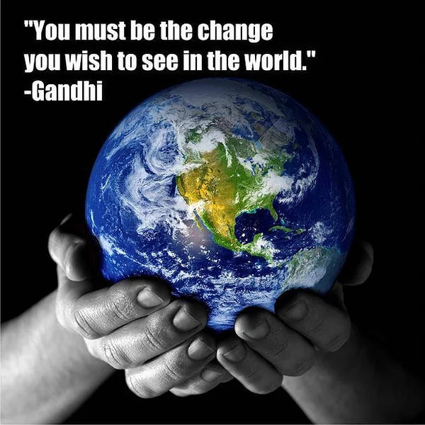 "You must be the change you wish to see in the world" Gandhi